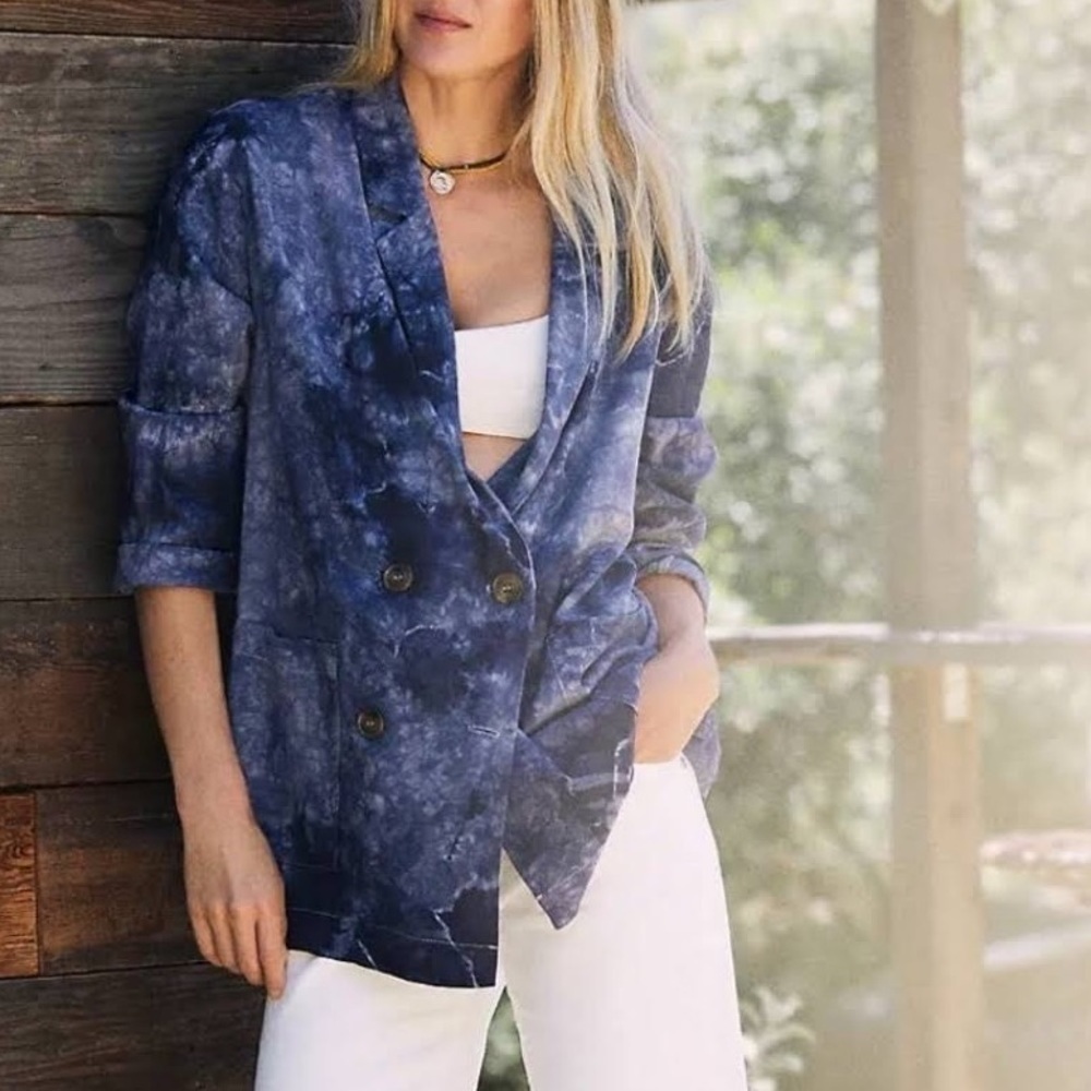 Anthropologie Amadi Oversized Linen Blazer NWT - Picture 2 of 3